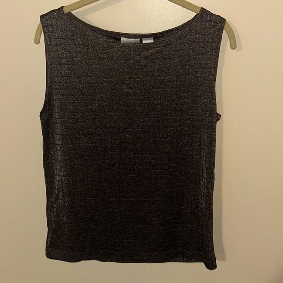 Chicos brown square patterned sleeves top size 2 - Picture 1 of 6